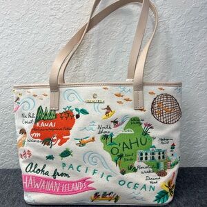 Spartina 449 - Hawaiian Islands Map Embroidered Print Tote/Shoulder Bag